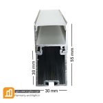 پروفیل چراغ خطی دو ردیف روکار و آویز