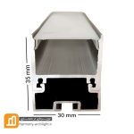 پروفیل چراغ خطی روکار و آویز دو ردیف